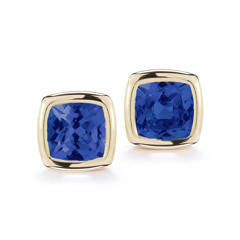 A & Furst - Gaia - Stud Earrings with Kyanite, 18k Yellow Gold
