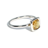 Gaia - Small Stackable Ring with Citrine, 18k White Gold