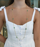 A & Furst - Gaia - Station Necklace with Green Agate, 18k Yellow Gold