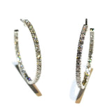 A & Furst - France Hoop Earrings with Diamonds, 18k White Gold, Diameter 30 mm