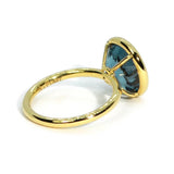 A & Furst - Gaia - Medium Stackable Ring with Round London Blue Topaz, 18k Yellow Gold