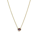A & Furst - Gaia - Heart Pendant Necklace with Amethyst, 18k Yellow Gold