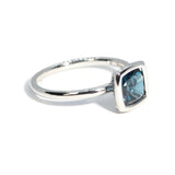 A & Furst - Gaia - Small Stackable Ring with London Blue Topaz, 18k White Gold