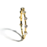 Band Ring with Diamonds, 18k Yellow Gold