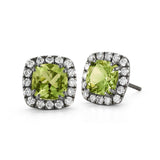 A & Furst - Dynamite - Stud Earrings with Peridot and Diamonds, 18k Blackened Gold
