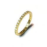 France Eternity Band Ring with Peridot, French-set, 18k Yellow Gold.
