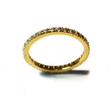 France Eternity Band Ring with Peridot, French-set, 18k Yellow Gold.