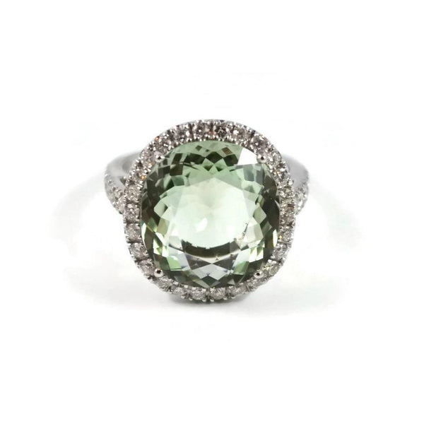 A & Furst - Le Grand Magnifique - Ring with Green Amethyst (Prasiolite) and Diamonds, 18k White Gold