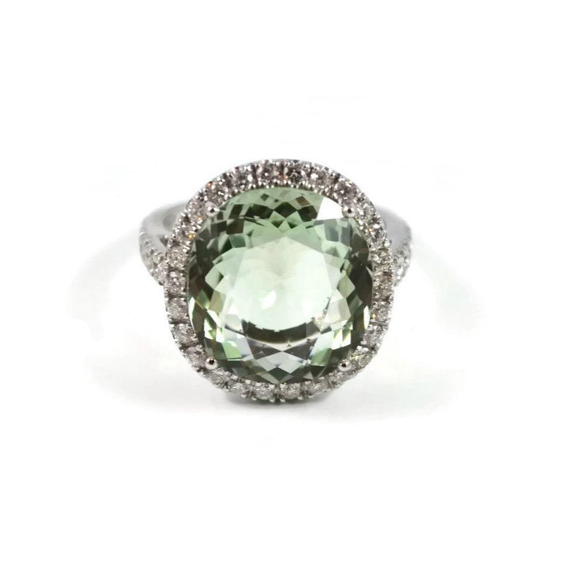 A & Furst - Le Grand Magnifique - Ring with Green Amethyst (Prasiolite) and Diamonds, 18k White Gold