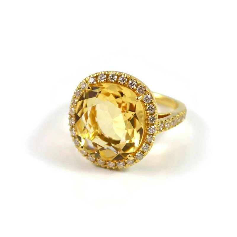 A & Furst - Le Grand Magnifique - Ring with Citrine and Diamonds, 18k Yellow Gold