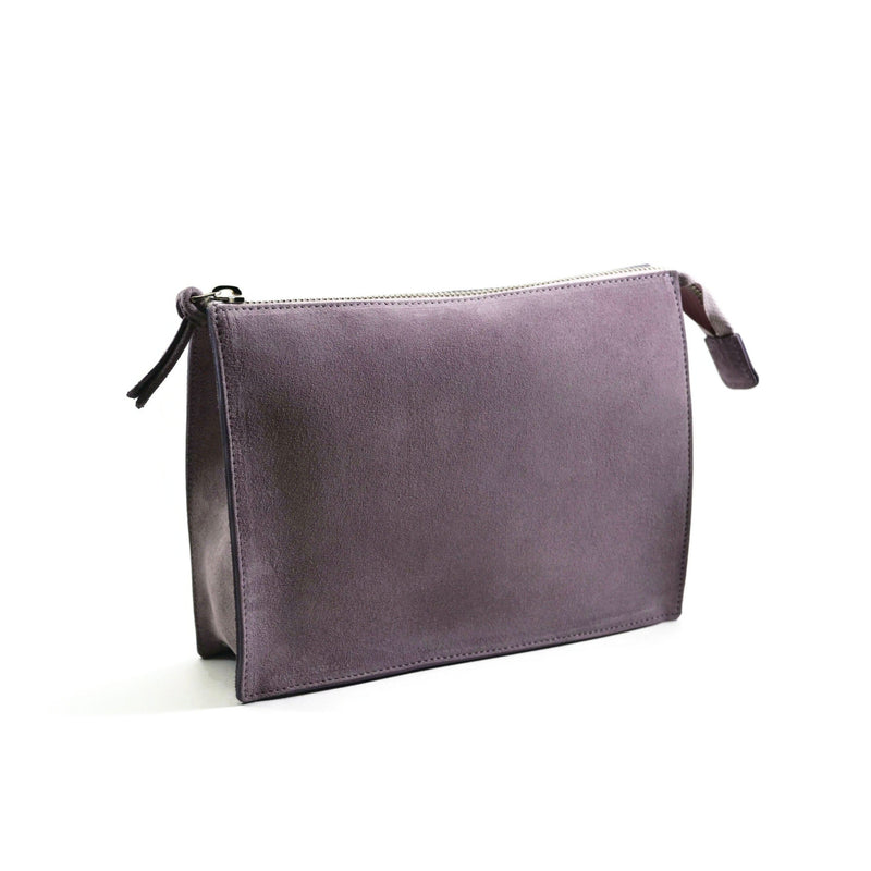 A & Furst - Medium Pouch - Handbag, Lavender Color Suede Leather