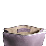 A & Furst - Medium Pouch - Handbag, Lavender Color Suede Leather