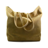 A & Furst - Soft Tote - Handbag, Saffron Beige Color Suede Leather