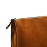 A & Furst - Medium Pouch - Handbag, Couro Brown Color Suede Leather