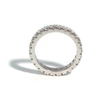 France - Eternity Band Ring with White Diamonds all around, 18k White Gold