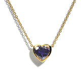 A & Furst - Gaia - Heart Pendant Necklace with Iolite, 18k Yellow Gold