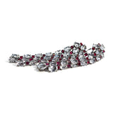 Nightlife - Chandelier Earrings with White Topaz and Rubies, 18k Blackened Gold