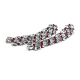 Nightlife - Chandelier Earrings with White Topaz and Rubies, 18k Blackened Gold