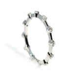 Band Ring with Diamonds, 18k White Gold