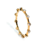 Band Ring with Diamonds, 18k Rose Gold