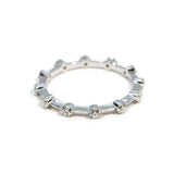 Band Ring with Diamonds, 18k White Gold