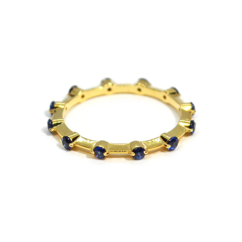 A & Furst - Band Ring with Blue Sapphires, 18k Yellow Gold