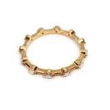 Band Ring with Diamonds, 18k Rose Gold