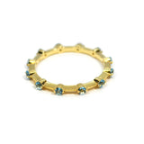 Band Ring with Blue Topaz, 18k Yellow Gold