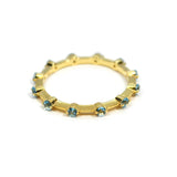 A & Furst - Band Ring with Blue Topaz, 18k Yellow Gold