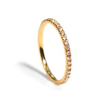 France - Eternity Band Ring with White Diamonds all around, 18k Rose Gold