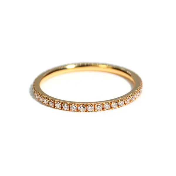 A & Furst - France - Eternity Band Ring with White Diamonds all around, 18k Rose Gold