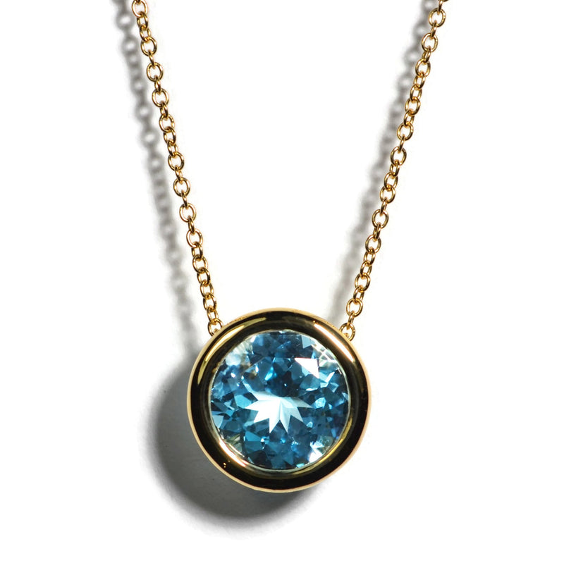 A & Furst - Gaia - Pendant Necklace with Blue Topaz, 18k Yellow Gold
