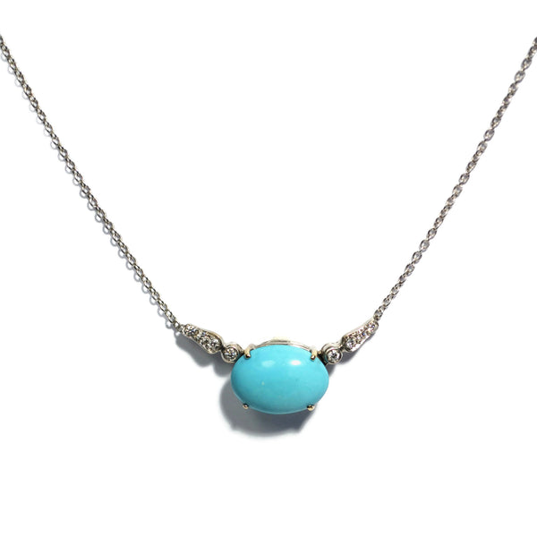 A & Furst - Les Bois - Necklace with Turquoise and Diamonds, 18k White Gold