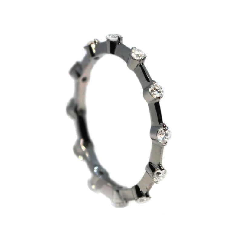 A & Furst - Band Ring with Diamonds, 18k Blackened White Gold