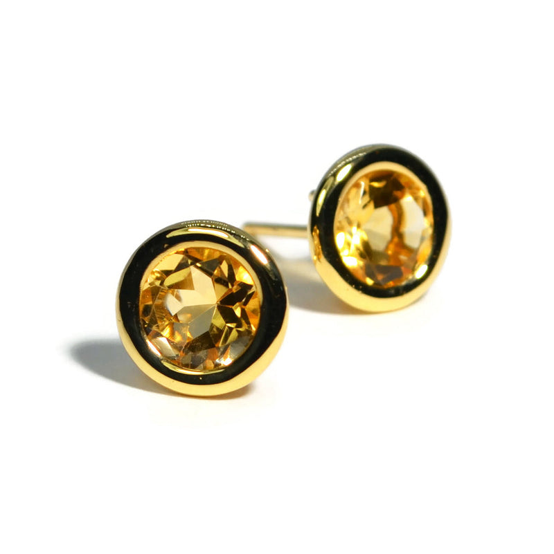 A & Furst - Gaia - Stud Earrings with Citrine, 18k Yellow Gold