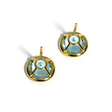 A & Furst - Gaia - Stud Earrings with Blue Topaz, 18k Yellow Gold