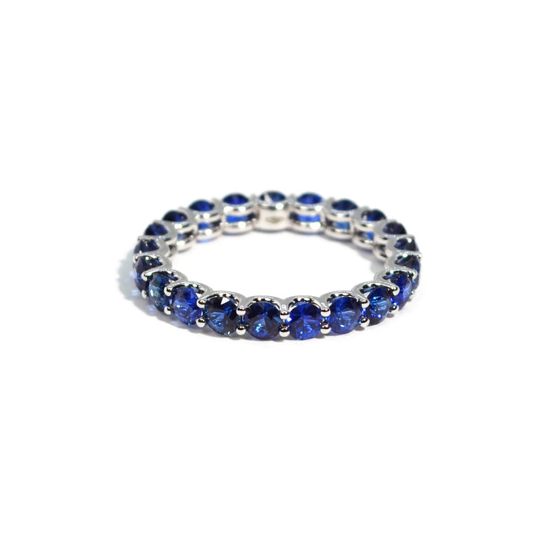 A & Furst - France - Eternity Band Ring with Blue Sapphires, 18k White Gold
