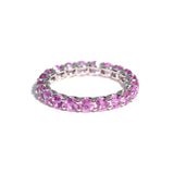 A & Furst - France - Eternity Band Ring with Pink Sapphires, 18k White Gold