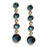 A & Furst - Gaia - Drop Earrings with London Blue Topaz, 18k Yellow Gold