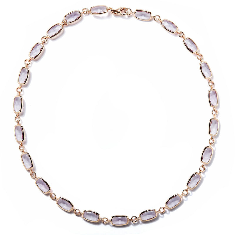 Gaia - Necklace with Rose de France, 18k Rose Gold