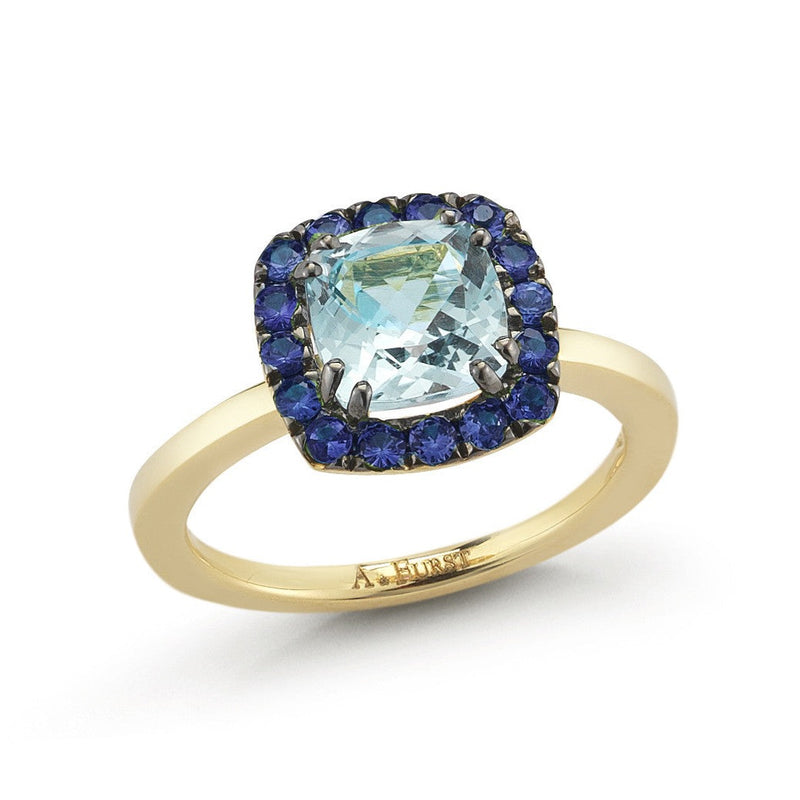 A-FURST-DYNAMITE-SMALL-RING-BLUE-TOPAZ-SAPPHIRES-BLACKENED-YELLOW-GOLD-A1321GNU4
