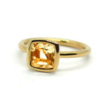 Gaia - Small Stackable Ring with Citrine, 18k Yellow Gold