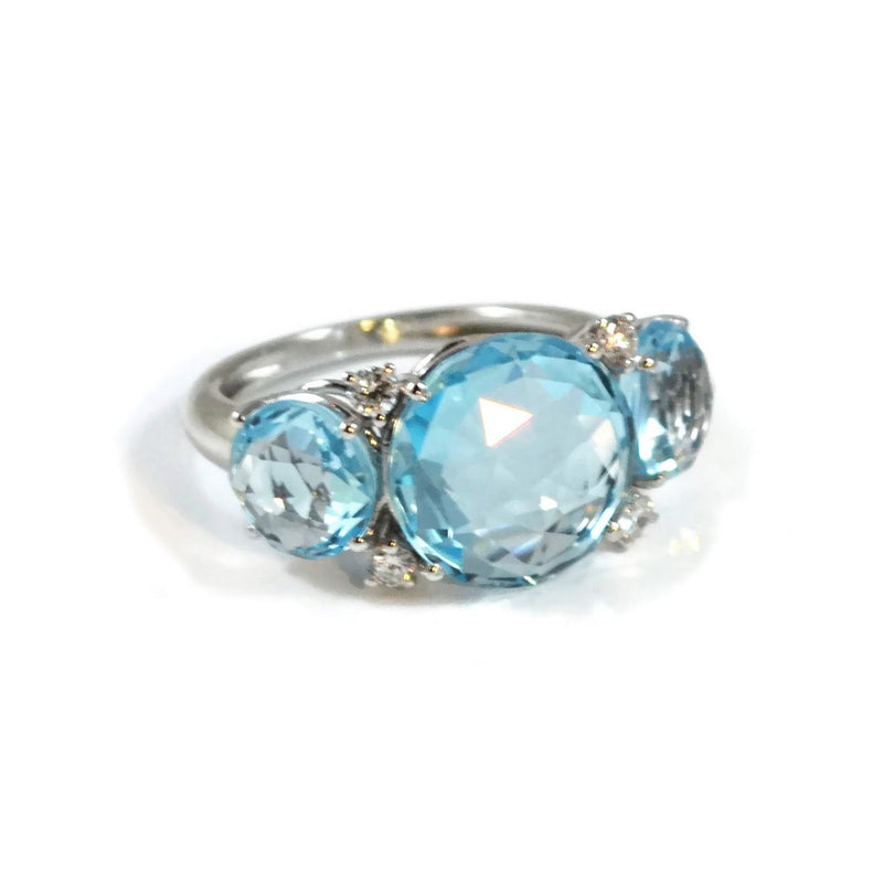 A-FURST-LILIES-3-STONES-RING-BLUE-TOPAZ-DIAMONDS-WHITE-GOLD- A1400BUU1