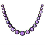 Lilies - Graduated Necklace with Amethyst and Tsavorite, 18k Yellow Gold