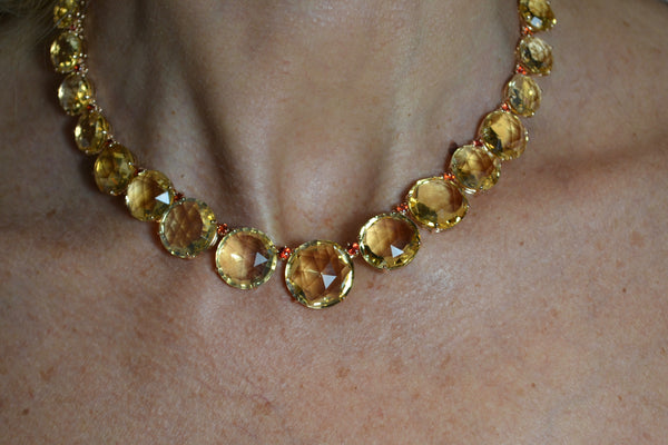 A-FURST-LILIES-GRADUATED-CITRINE-NECKLACE-ORANGE-SAPPHIRE-ROSE-GOLD-C0241RCR4O