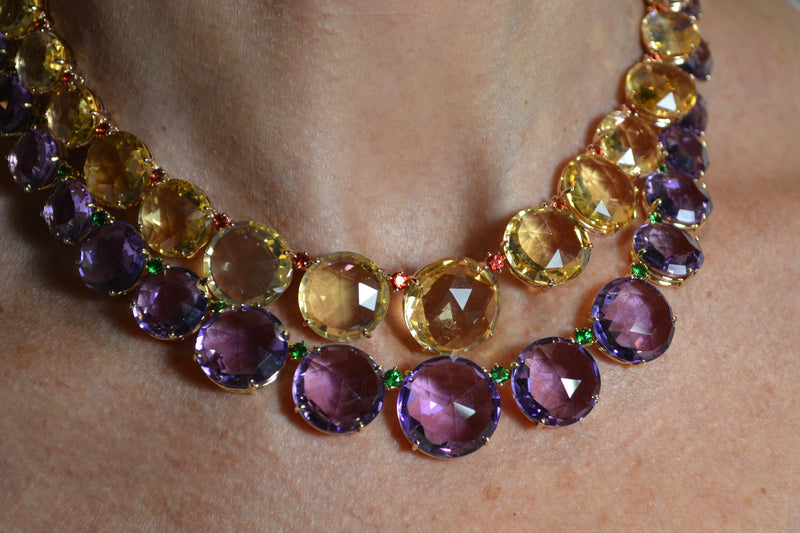 Ganesha Purple Gemstone necklace set at ₹2850 | Azilaa