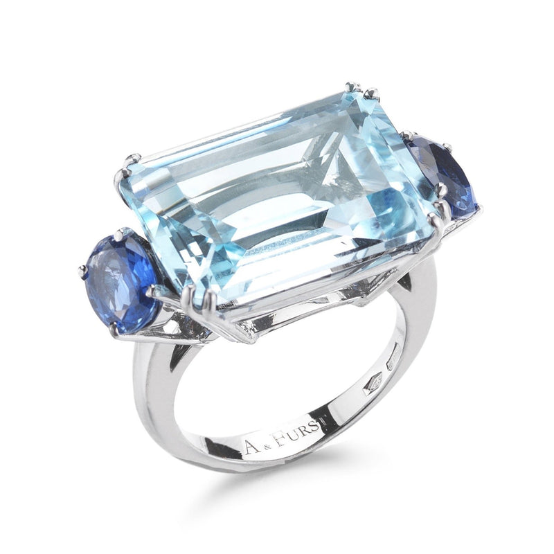A-FURST-PARTY-COCKTAIL-RING-BLUE-TOPAZ-SAPPHIRES-WHITE-GOLD-A1500BU4