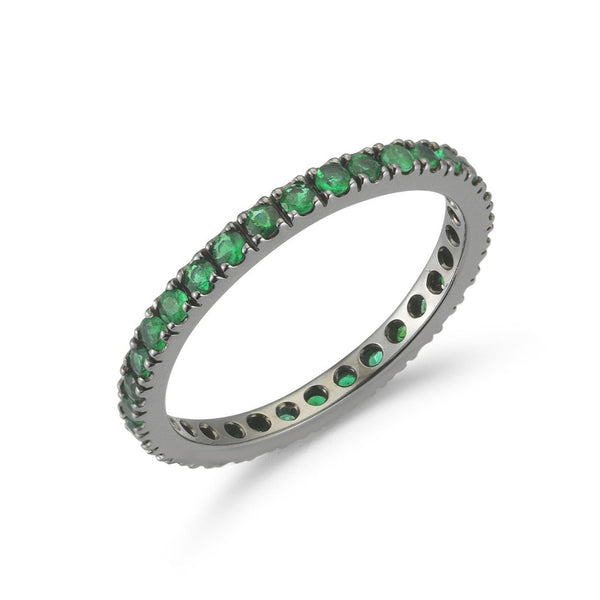 A-FURST-FRANCE-ETERNITY-BAND-RING-EMERALDS-BLACKENED-GOLD-A1290N3-1.5