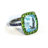 A-FURST-DYNAMITE-COCKTAIL-RING-PRASIOLITE-BLUE-SAPPHIRES-TSAVORITE-BLACKENED-GOLD-A1301NP4TS