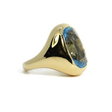 Essential - Cocktail Ring with Blue Topaz, 18k Yellow Gold